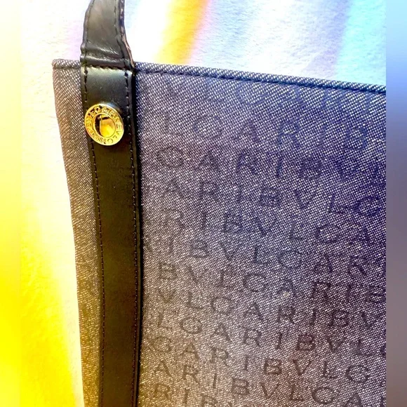 BVLGARI Monogram Canvas Crossbody Bag Rare Vintage 2000s Pristine AUTHENTIC - Picture 5 of 14